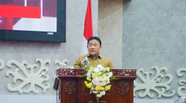 Wakil Gubernur Kalimantan Tengah Edy Pratowo menyampaikan Jawaban Gubernur atas Pemandangan Umum Fraksi DPRD terhadap Raperda Pertanggungjawaban Pelaksanaan APBD Tahun Anggaran 2025 pada Rapat Paripurna Ke-5 DPRD Provinsi Kalimantan Tengah di Palangka Raya, Senin (6/7/26).