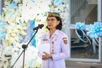 Pj. Sekretaris Daerah Provinsi Kalimantan Tengah Linae Victoria Aden mewakili Gubernur Kalimantan Tengah menyampaikan sambutan meresmikan Gedung Rehabilitasi NAPZA Terpadu RSJ Kalawa Atei di Desa Bukit Rawi, Kabupaten Pulang Pisau, sebagai upaya memperkuat layanan rehabilitasi dan kesehatan jiwa di Kalimantan Tengah. Rabu (15/7/26), 