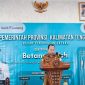 Kepala Bapenda Provinsi Kalimantan Tengah Sutoyo mewakili Sekda Kalteng Linae Victoria Aden memberikan sambutan saat pengundian Gebyar Reward Betang Patuh 2026 di Aula Kantor Bapenda Provinsi Kalimantan Tengah. Kegiatan ini menjadi bentuk apresiasi Pemerintah Provinsi Kalimantan Tengah kepada masyarakat yang taat membayar Pajak Kendaraan Bermotor sekaligus mendorong peningkatan Pendapatan Asli Daerah (PAD). Selasa (28/7/26)