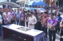 Bupati Murung Raya, Heriyus, meresmikan Aula Christian Center yang berada di kawasan Gereja Elioteria Christian Center, Puruk Cahu, Rabu (8/7/2026).