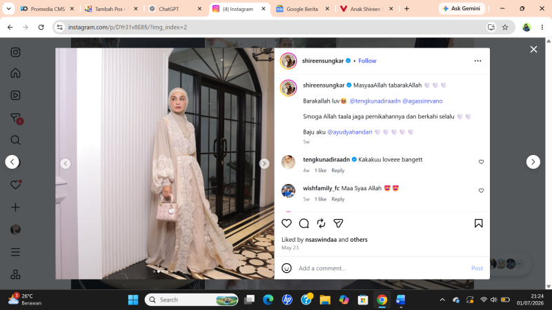 Cerita Haru Shireen Sungkar Saat Putrinya Divonis Autisme di Usia Tiga Tahun. Instagram @shireensungkar
