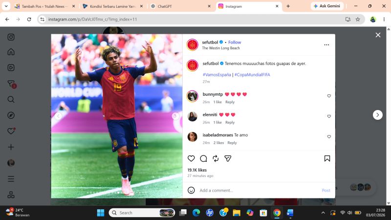 Spanyol Lolos 16 Besar, Yamal Tegaskan Fase Gugur Adalah Turnamen Sebenarnya. Instagram @sefutbol