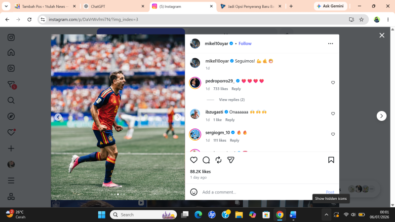 Barcelona Cari Pengganti Lewandowski, Oyarzabal Masuk Radar. Instagram @
mikel10oyar