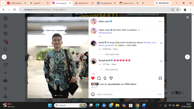 Nanda Persada Sebut Ruben Onsu Punya Bukti Kuat dalam Gugatan Hak Asuh. Instagram @ruben_onsu