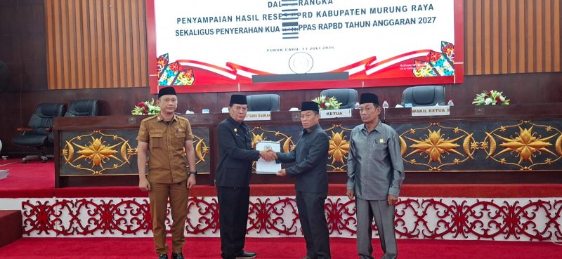 Pemkab Murung Raya Serahkan KUA-PPAS APBD 2027, Senin (13/07/2026) (Foto : 1tulah.com)