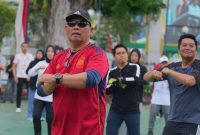 Foto Pemerintah Kabupaten Barito Utara kembali menggelar kegiatan Jumat Sehat yang dipusatkan di halaman Kantor Bupati setempat dan diikuti jajaran ASN