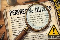 Ilustrasi Perpres Nomor 111 Tahun 2025, memicu polemik setelah memuat frasa 