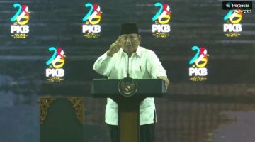Prabowo di Harlah PKB ke-38. (Tangkap layar) 