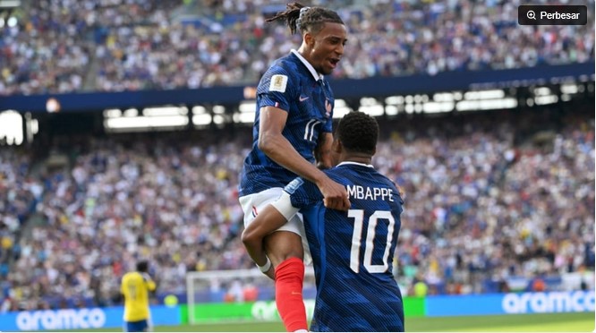 Kylian Mbappe melontarkan candaan soal AC usai membawa Prancis lolos ke 16 besar Piala Dunia 2026. Les Bleus selanjutnya akan menghadapi Paraguay. [FIFA] 