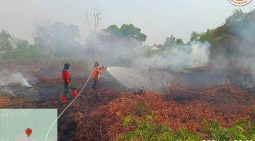 Tim gabungan melakukan pemadaman dan pembasahan kebakaran hutan dan lahan di salah satu wilayah rawan karhutla di Kalimantan Tengah, Selasa (11/8/26).