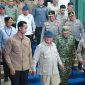 Gubernur Kalimantan Tengah Agustiar Sabran bersama jajaran Forkopimda Kalteng menyambut kedatangan Presiden Republik Indonesia Prabowo Subianto di Palangka Raya dalam rangka kunjungan kerja untuk memantau penanganan kebakaran hutan dan lahan (karhutla) di Kalimantan, Sabtu (22/8/26).