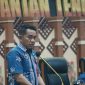 Kepala Pelaksana BPBD Provinsi Kalimantan Tengah Ahmad Toyib menyampaikan perkembangan dukungan armada udara dalam penanganan karhutla saat Rapat Koordinasi Penanganan Karhutla di Aula Jayang Tingang, Kantor Gubernur Kalimantan Tengah, Sabtu (29/8/26).