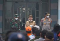 Gubernur Kalimantan Tengah Agustiar Sabran memimpin Apel Gelar Pasukan Penguatan Penanganan Karhutla Tahun 2026 di Halaman Istana Isen Mulang, Palangka Raya, Senin (31/8/26).