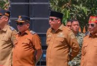 Bupati Mura  Heriyus saat Hadiri Peringatan HUT Ke-I Kodam XXII/Tambun Bungai. (Foto : Diskominfo SP Mura)