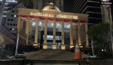 Situasi Gedung Mahkamah Konstitusi saat Kamis (22/8/2024) malam yang lengang.ANTARA/Mario Sofia Nasution 