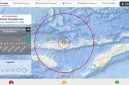 Peta BMKG menunjukkan gempa bumi magnitudo 7,7 yang terjadi pada Sabtu (15/8) pukul 05.58 WITA di wilayah Pulau Flores, Nusa Tenggara Timur. BMKG sempat mengeluarkan peringatan dini tsunami yang kemudian dinyatakan telah berakhir. (ANTARA/HO-BMKG NTT) 