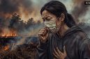 Ilustrasi dampak kabut asap karhutla pada kesehatan tubuh. [Suara.com/Syahda] 