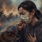 Ilustrasi dampak kabut asap karhutla pada kesehatan tubuh. [Suara.com/Syahda] 