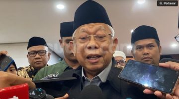 Wakil Presiden ke-13 Republik Indonesia yang juga menjabat sebagai Mustasyar Pengurus Besar Nahdlatul Ulama (PBNU), KH Ma’ruf Amin. (Suara.com/Bagaskara) 