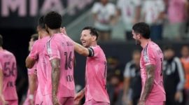 Lionel Messi tampil gemilang saat Inter Miami mengalahkan CF Montréal 7-1 dengan mencetak empat gol dan satu assist. (FB/Inter Miami CF)