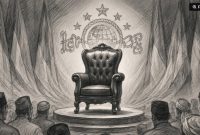 Ilustrasi perebutan kursi Ketua Umum PBNU. [Dok Suara.com/AI] 