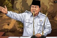 Ilustrasi pidato Presiden Prabowo Subianto. (Grafis Suara.com/Syahda) 