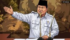 Ilustrasi pidato Presiden Prabowo Subianto. (Grafis Suara.com/Syahda)