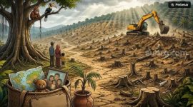 Ilustrasi - Perampasan lahan warga di Tesso Nilo, Riau, oleh Satgas PKH dan TNI. [Suara.com]