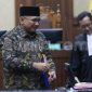 Terdakwa kasus dugaan korupsi kuota haji Yaqut Cholil Qoumas saat menjalani sidang pembacaan dakwaan di Pengadilan Tipikor, Jakarta, Selasa (11/8/2026). [Suara.com/Alfian Winanto] 