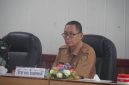 Staf Ahli Gubernur Kalimantan Tengah Yuas Elko mengikuti Rapat Koordinasi Pengendalian Inflasi Daerah Tahun 2026 bersama Menteri Dalam Negeri secara virtual dari Kantor Gubernur Kalteng, Senin (14/9/26).