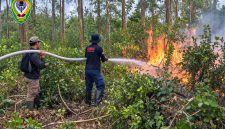 Anggota Damkar Seruyan saat memadamkan api di lahan yang terbakar. Persoalan kebakaran hutan dan lahan (karhutla) menjadi salah satu perhatian utama Fraksi Keadilan Pembangunan Demokrasi Nasional (KPDN) dalam Rapat Paripurna pembahasan Perubahan APBD Kabupaten Seruyan Tahun Anggaran 2026 di DPRD Seruyan belum lama ini.