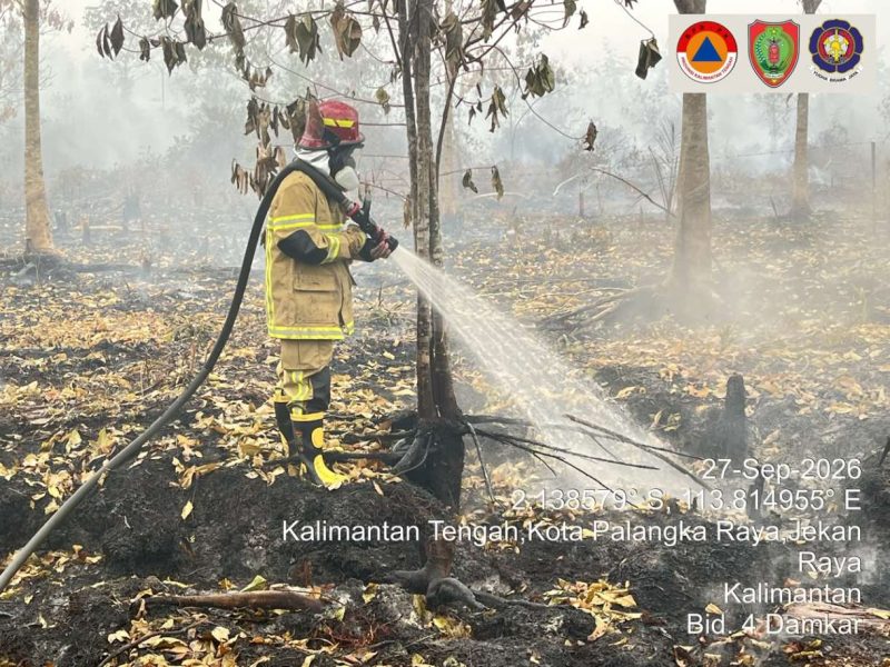 Tim Satgas Gabungan melakukan pemadaman dan pengendalian kebakaran hutan dan lahan di sejumlah wilayah Kalimantan Tengah sebagai bagian dari penanganan darurat karhutla, Sabtu (27/9/26).