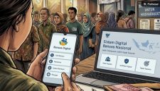 Ilustrasi digitalisasi bansos. (Suara.com/Syahda) 