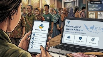 Ilustrasi digitalisasi bansos. (Suara.com/Syahda) 