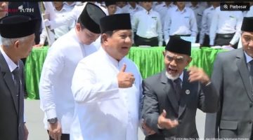 Pesiden RI Prabowo Subianto menghadiri Resepsi Kesyukuran 100 Tahun Pondok Modern Darussalam Gontor (PMDG) di Kabupaten Ponorogo. (tangkap layar) 