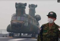 Helikopter CH-47 Chinook milik Jepang di Pelabuhan Kijing Mempawah belum bisa mengudara dengan misi membantu Kalbar hadapi karhutla hingga Senin (14/9/2026). [Diskominfo Mempawah] 