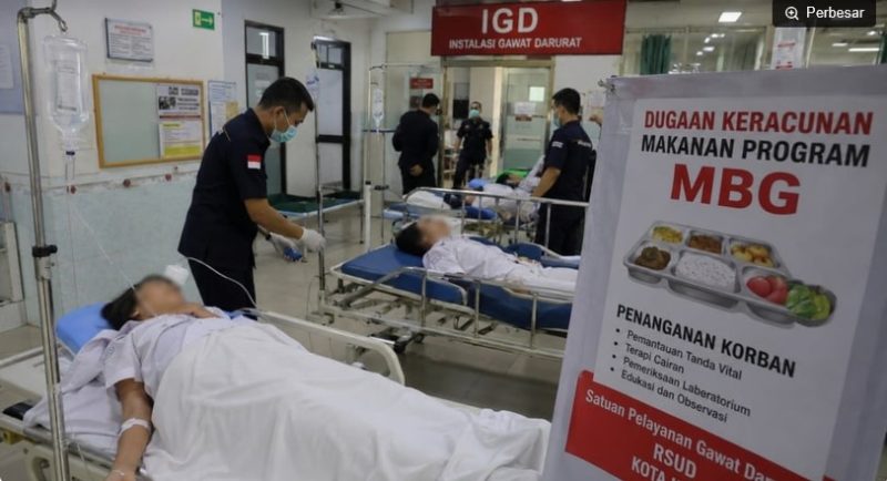 Ilustrasi siswa keracunan MBG. [Suara.com/AI] 