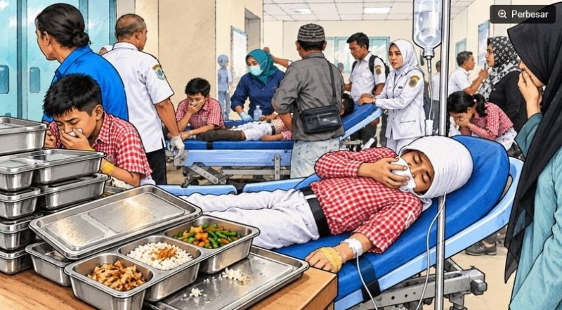 Ilustrasi pelajar di Kabupaten Pati keracunan MBG. [Dok Suara.com/AI]