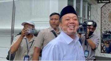 Menteri ATR/BPN Nusron Wahid di Kompleks Istana Kepresidenan Jakarta. (Suara.com/Novian) 