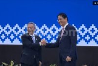 Serah terima jabatan Menkeu Suahasil Nazara dan eks Menkeu Purbaya Yudhi Sadewa di Kantor Kemenkeu, Jakarta, Selasa (15/9/2026). [Suara.com/Dicky Prastya] 