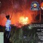Petugas gabungan melakukan pemadaman dan pengendalian kebakaran hutan dan lahan di wilayah Kalimantan Tengah, Senin (5/10/26).