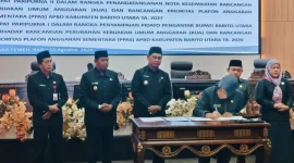Penandatanganan nota kesepahaman antara Pemkab dan DPRD Barito Utara mengenai pelaksanaan pembangunan dilakukan secara Multiyears.
