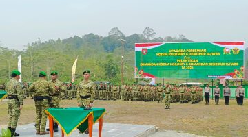 Pangdam XXII/Tambun Bungai Lantik Dandim 1020/Murung Raya dan Komandan Denzipur 16