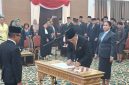 Bupati Heriyus melakntik Dra. Lynda Kristiane, M.Tr.I.P., sebagai Sekretaris Daerah (Sekda) definitif Kabupaten Murung Raya, Jumat siang (9/10/2026).