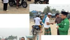 Saat kegiatan pembagian 1000 masker GP Ansor Bartim. Foto : 1tulah.com/zakirin