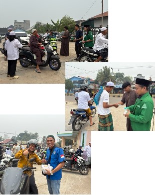 Saat kegiatan pembagian 1000 masker GP Ansor Bartim. Foto : 1tulah.com/zakirin