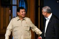 Presiden Prabowo Subianto dan Wakil Perdana Menteri (WPM) Malaysia Ahmad Zahid Hamidi. [Laily Rachev - Biro Pers, Media, dan Informasi Sekretariat Presiden] 