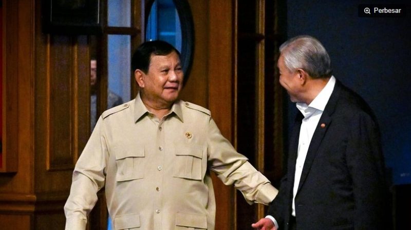 Presiden Prabowo Subianto dan Wakil Perdana Menteri (WPM) Malaysia Ahmad Zahid Hamidi. [Laily Rachev - Biro Pers, Media, dan Informasi Sekretariat Presiden] 