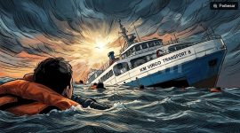 Ilustrasi kecelakaan KM Virgo Transport 8. (Suara.com/Syahda) 