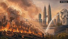 Ilustrasi karhutla ganggu negara tetangga. (Suara.com/Syahda) 